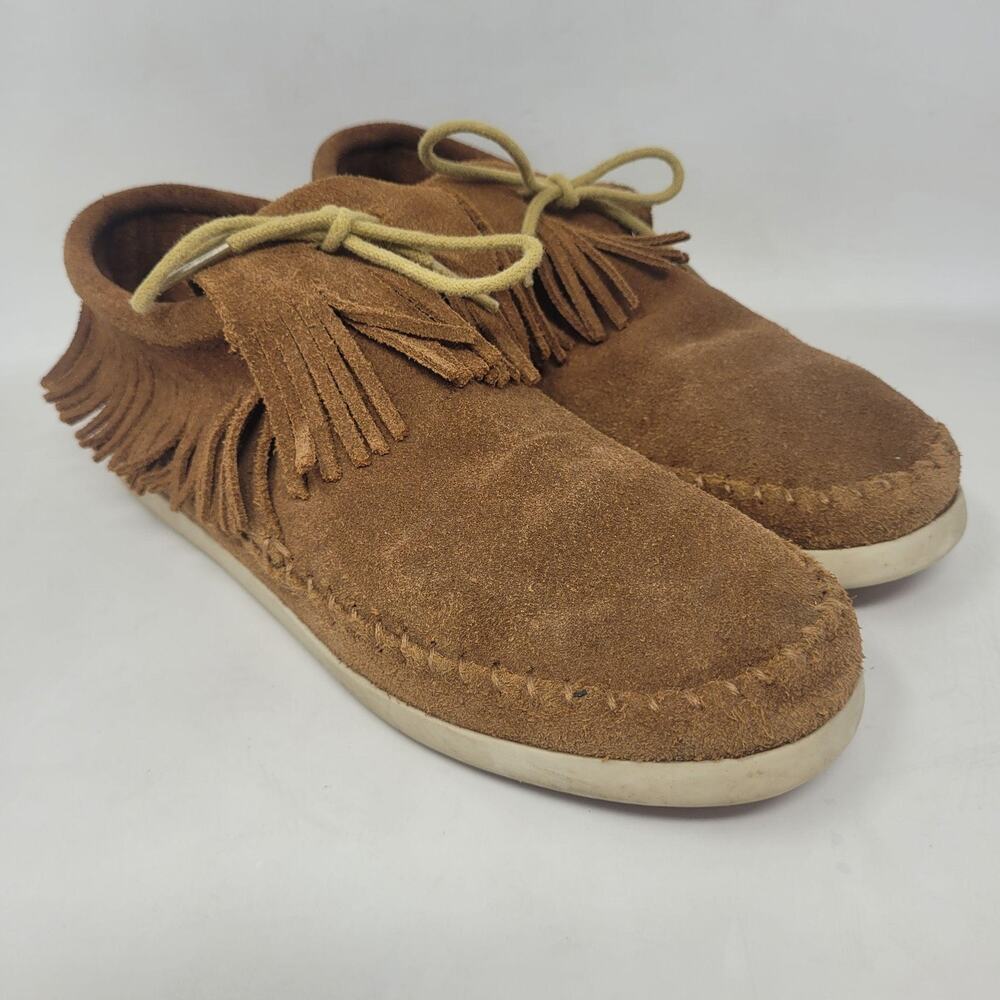 Minnetonka Boots Womens 8 Venice 452T Brown Suede Fringe Ankle Moccasin Booties